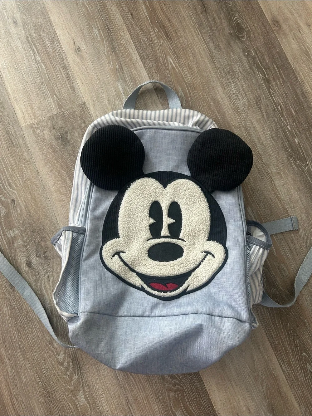 Pottery Barn Kids light blue Mickey Face Backpack -